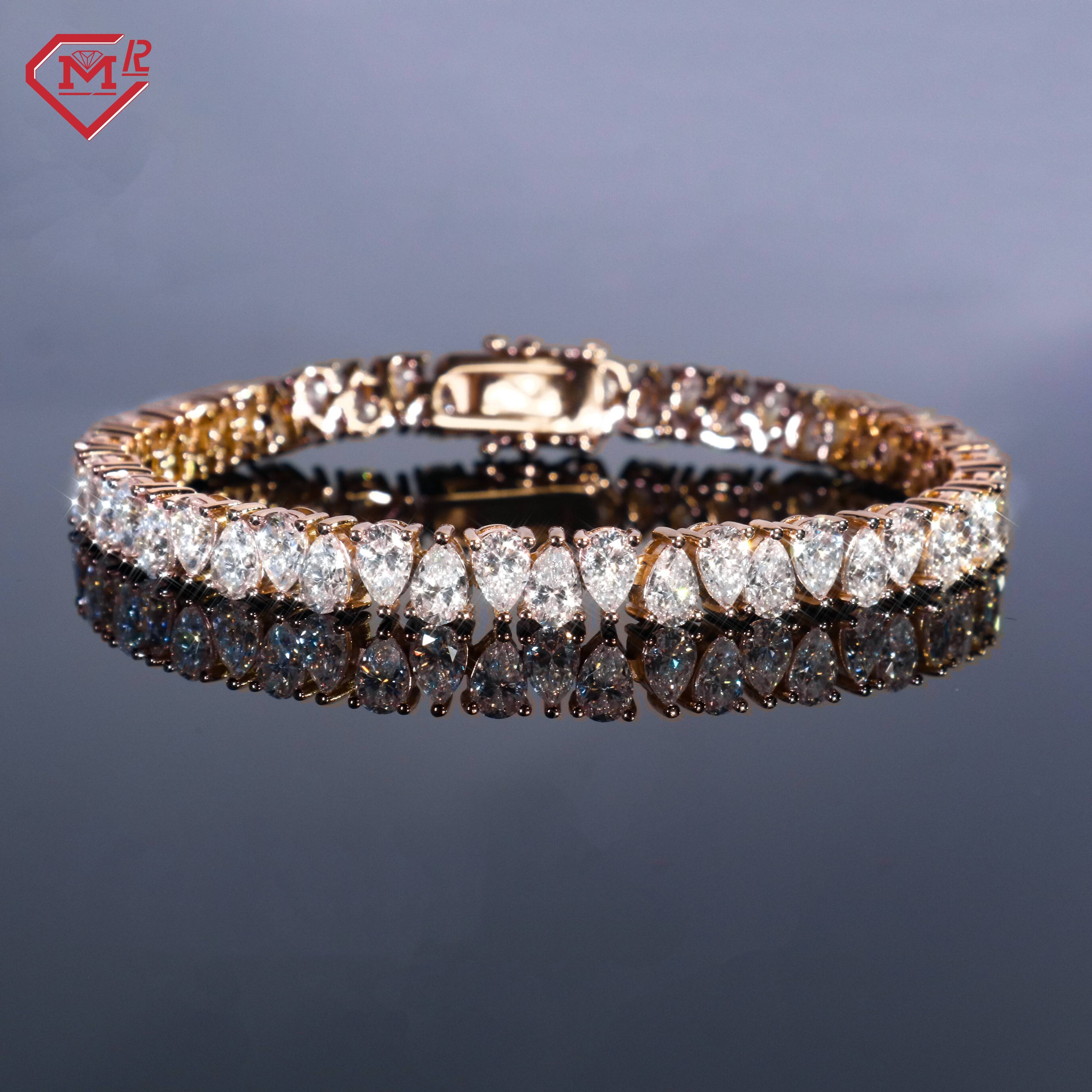 New Design 4MM Tennis Bracelet Custom Silver 925 Vvs Iced Out Moissanite Tennis Chain Bracelet