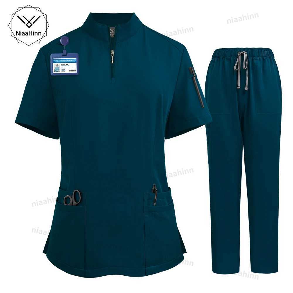 Clinical Uniform Woman Nursing Articles Hospital Surgical Gowns Dental Nursing Medical Blouse Pants Work Wear Doctor Nurse Scrub Z250718