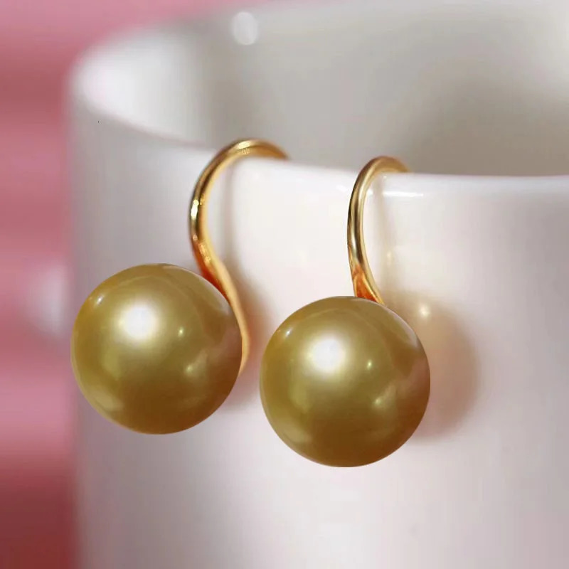 Senlissi- Retro 925 Sterling Silver Stud For women12mm Natural an Jade Earrings 18k Earrings Fine Pearl Jewelry Gifts 250712