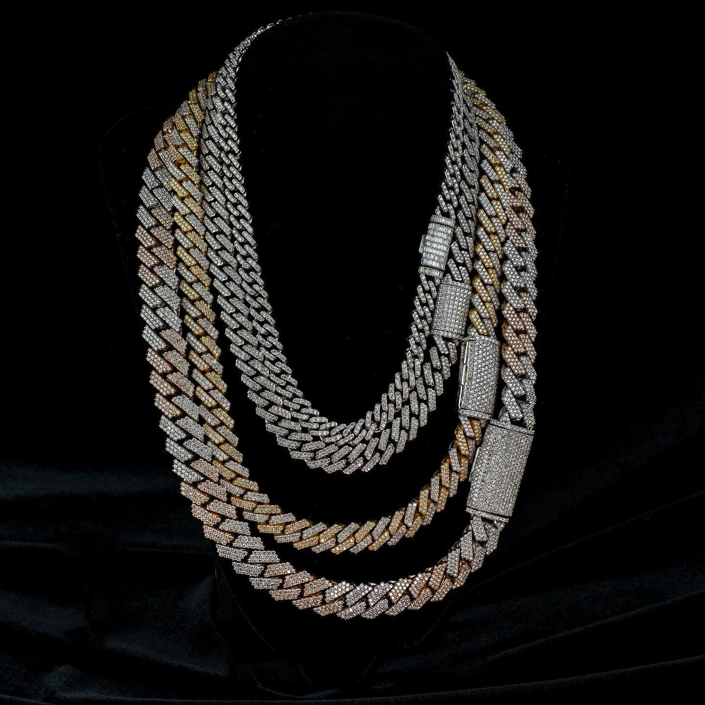 Bling Hiphop 12mm Cuban Link Chain Vvs Men Iced Cuban Necklace 925 Silver Moissanite Cuban Chain