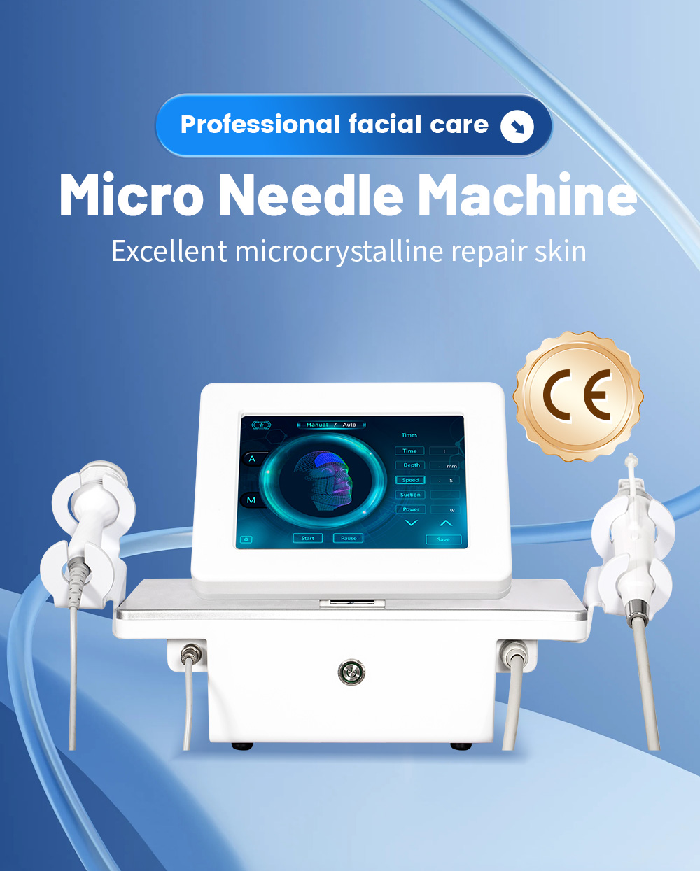 RF Fractional Microneedle Machine With Cold Hammer RF Radio Frequency Skin Tightening Acne Scars Stretch Marks Removal