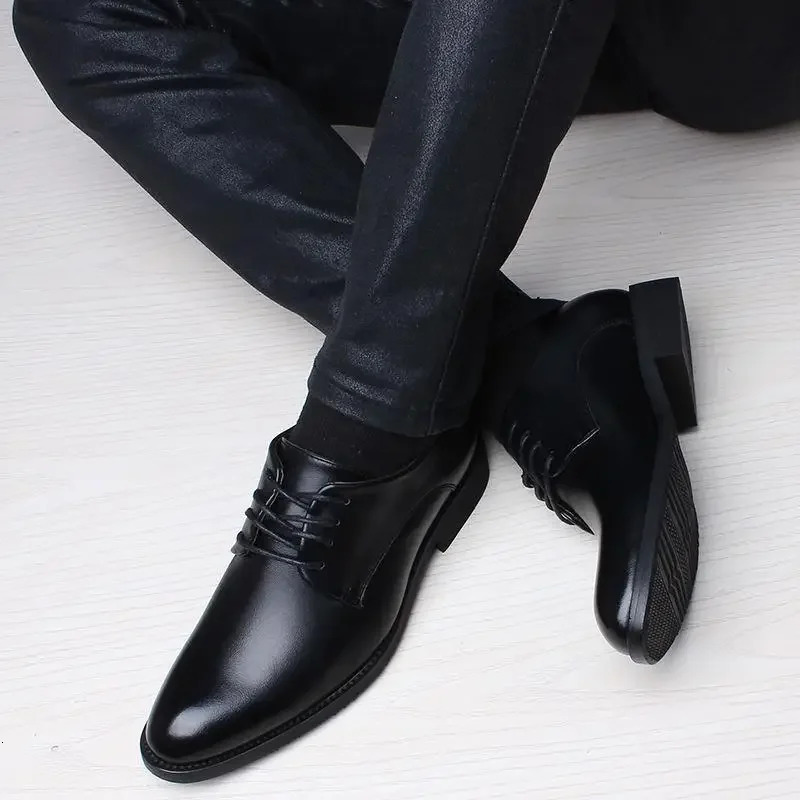 Social Shoe for Men Natural Gumrukfree Genuine Leather Oxfords Shoes Lace Up Dress Man Footwear Cowhide Gentleman Suit 39 Black 250717