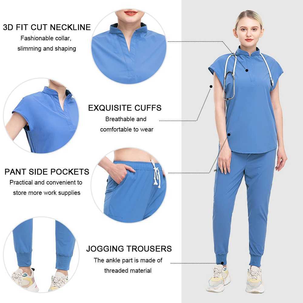 Elastic Soft Nurse Uniform Dental Clinic Medical Aesthetics Work Wear Doctor Quick-Dry Healthcare Services Sets Nursing Articles Z250718