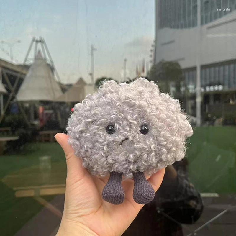 Keychains Kawaii Dark Cloud Plush Keychain Cute Toy Keyring Lovely Bag Pendant Backpack Hanging Decoration For Girls Gifts
