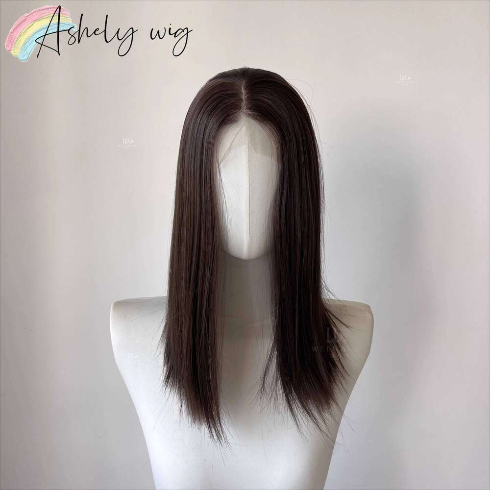Dark For Women Cold Brown Hand-Hooked Wig Hair Synthetic Wigs High Quality Short Lace Front