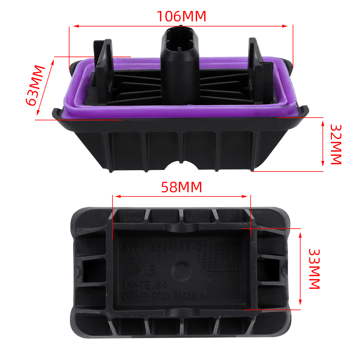 Jack gasket, lifting platform, suitable for BMW G60, G68, G70 and other models OEM: 51719624963