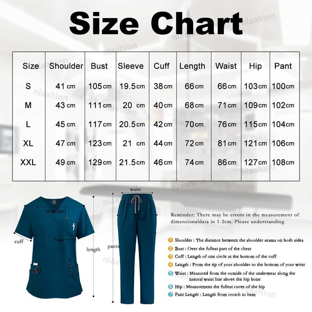 Medical Mens Scrubs Lab Set Male Wholesale Clinic Hospital Doctor Overalls V-neck Top Pants Nursing Scrub Pharmacy Nurse Clothes Z250718