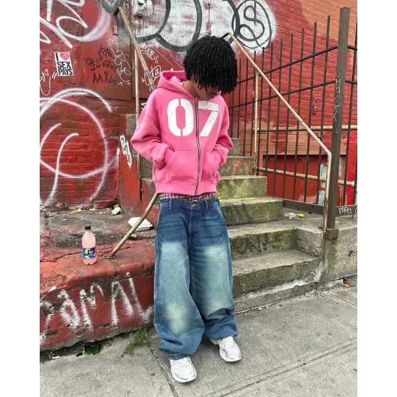 Punk Street New Casual Sweatshirts Y2k Zipper Hoodie for Men Harajuku Hip Hop Loose Couple Tops Autumn/Winter Gothic Clothes X250718