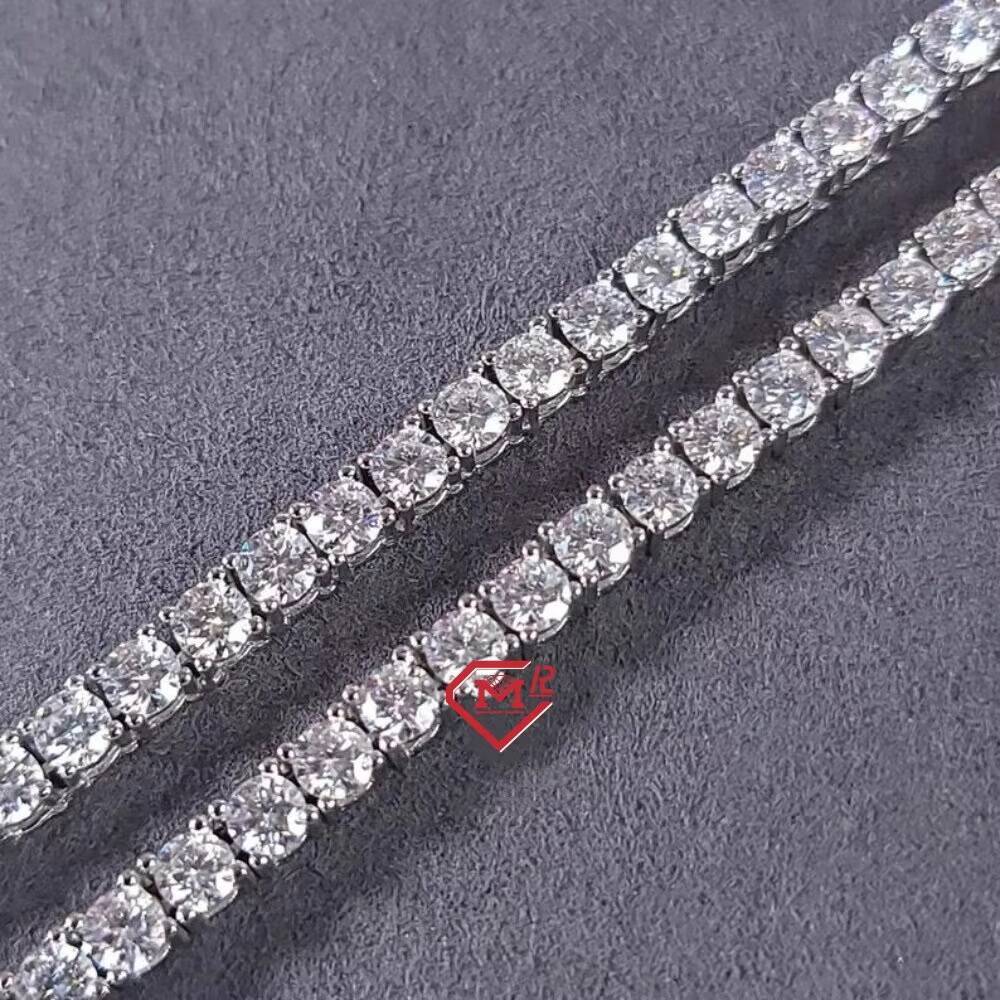 Hot Selling 3MM Tennis Necklace Iced Out VVS Diamond Chain Moissanite Tennis Chain Necklace