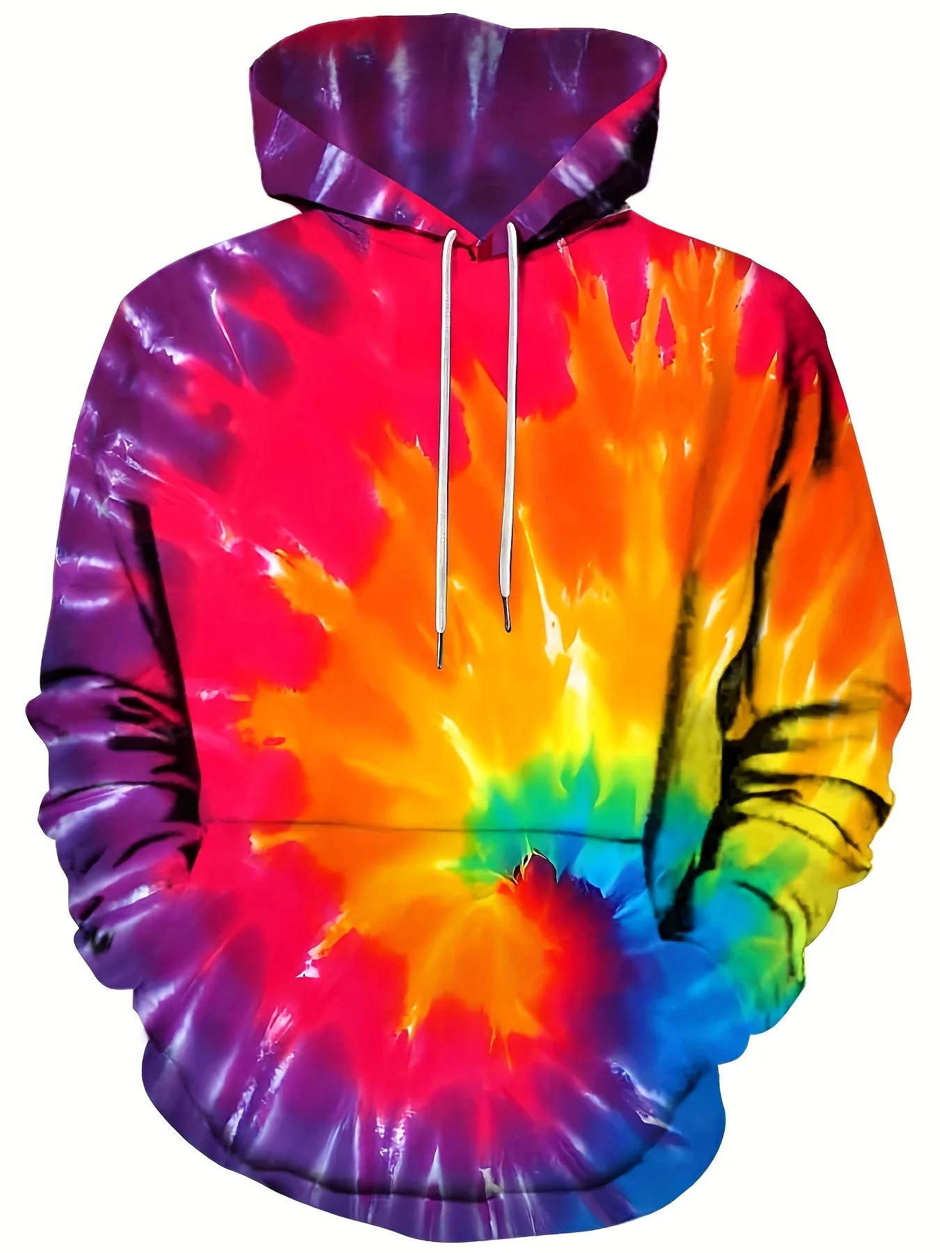 Mens Hoodie 3D Tie Dye Print Sweatshirts For Men Casual Hooded Shirt Y2k Hoodies Pullover Clothes Harajuku Top Clothing 250709