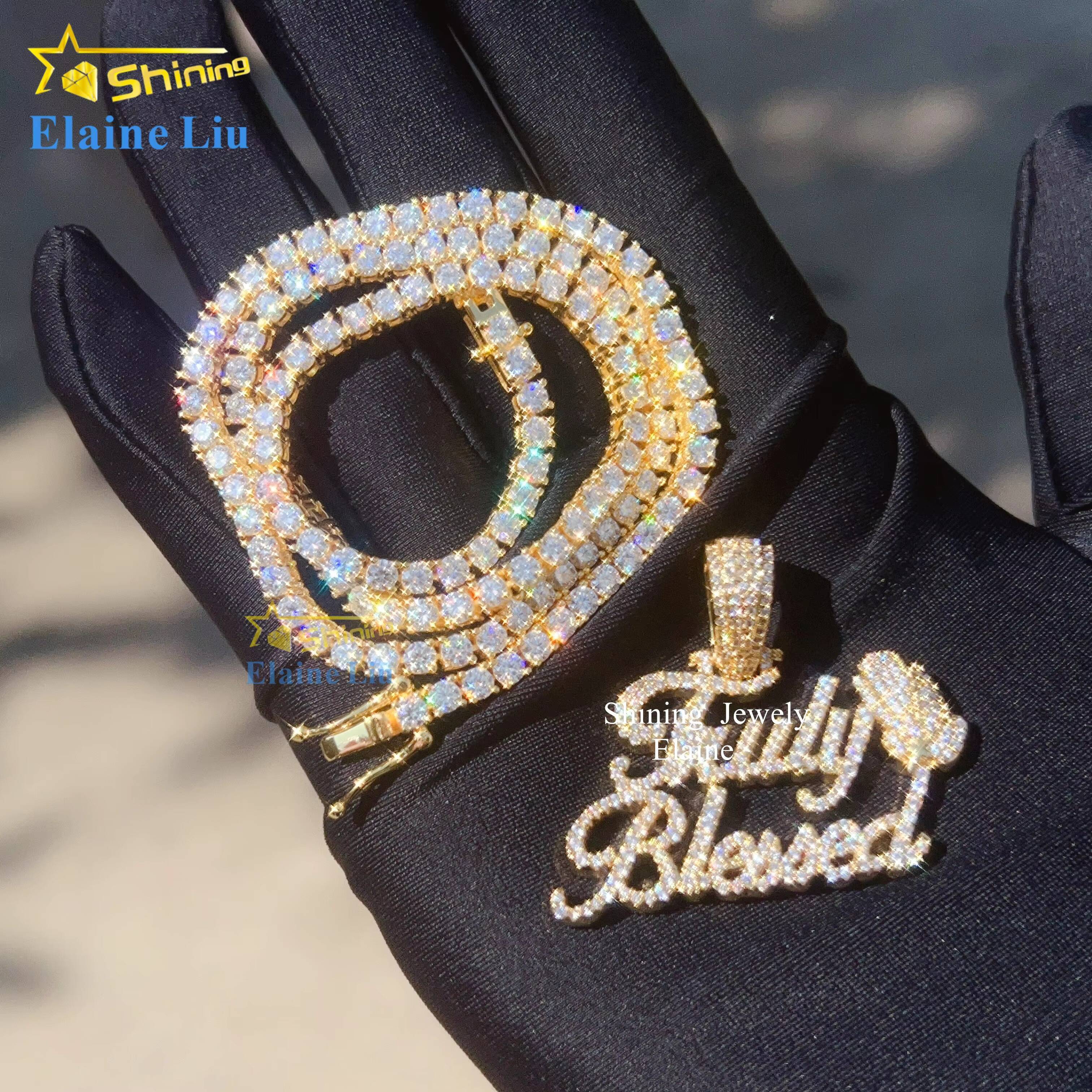 New Fashion Sterling Silver 925 Vvs Moissanite Custom Luxury Iced Out Hip Hop Diamond Pendant