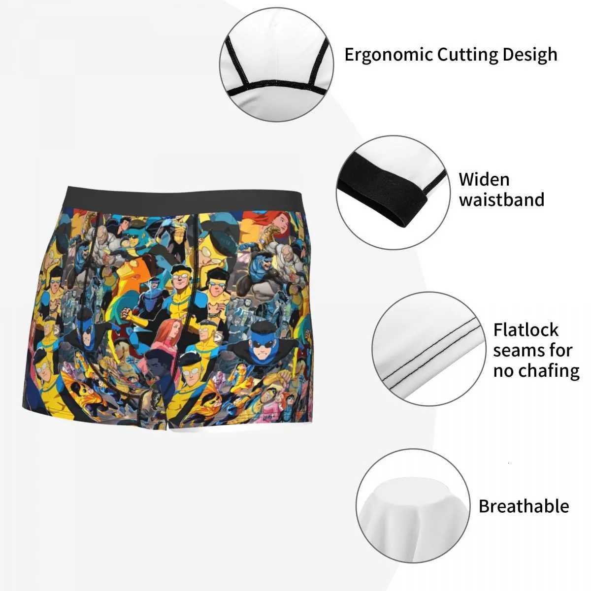 Men Invincible Mark Grayson Superhero Underwear Anime Funny Boxer Briefs Shorts Panties Mens Soft Underpants S-XXL X250718