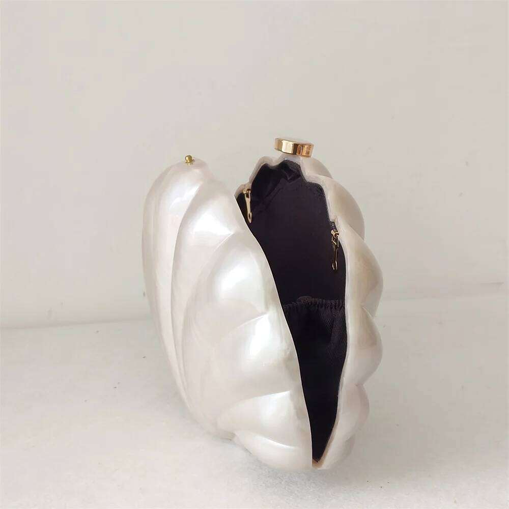 Female Shell Acrylic Box Clutches Lady Gift Evening Party Prom Stones Handbags Women Wedding Bridal Clutch Purse Bag