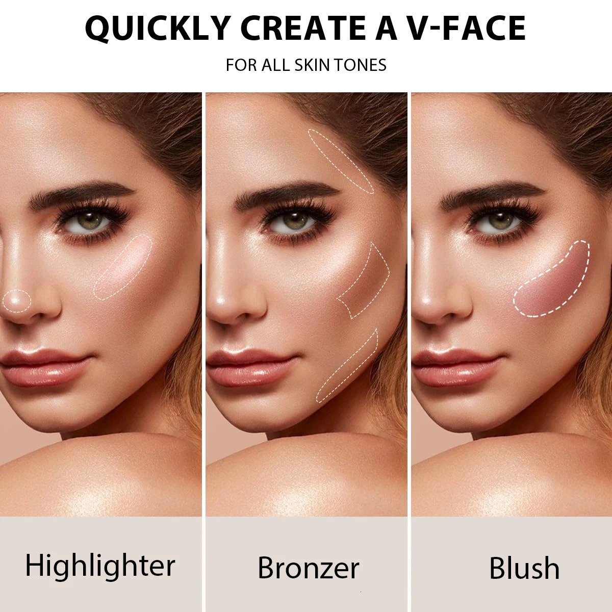 5-tone compact powder long-lasting 24-hour oil control and skin suitable for all skin tones 250716