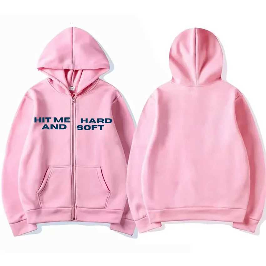 Hit Me Hard and Soft 2025 Tour Zipper Hoodie Coat Men Women Vintage Casual Oversized Fashion Loose Unisex Fleece Zip-Up Jacket X250718