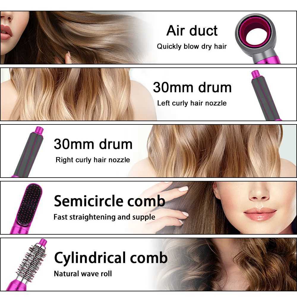 5in1 Hair Dryer Set for Men and Women Portable Multifunction Straight Hair Curling Iron Salon Hairdressing Accessories W250718