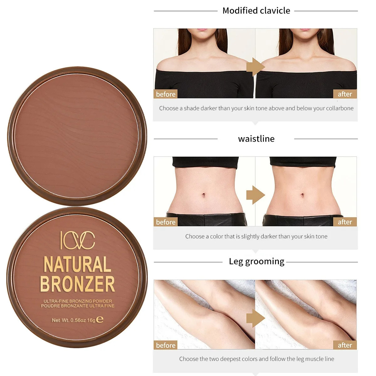 4 Colors Bronzer Powder Matte Tan Brown Contour Shadow Sculpt Face Clavicle Waistline Leg Oil Control Natural Fine Powder Makeup 250717