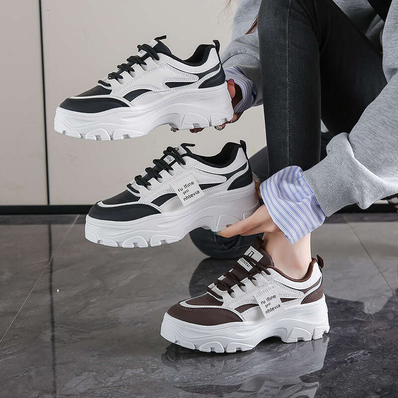 INS Korean Version New Dad Shoes for Women 2024 Autumn Versatile Student Sports Running Casual Thick Sole Free shipping Height Increasing XT150