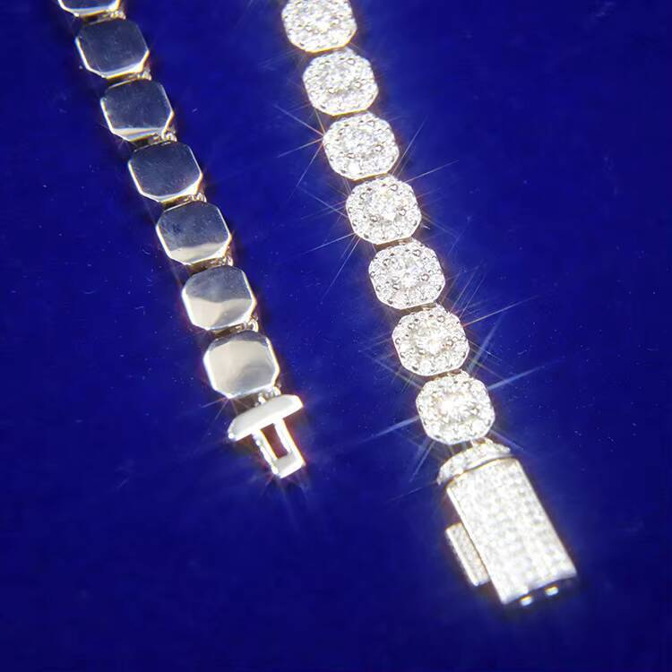 New Arrival 8mm Fashion Luxury Rapper Jewelry High Quality 925 Sterling Silver Iced Out Hip Hop Moissanite Cuban Link Chain