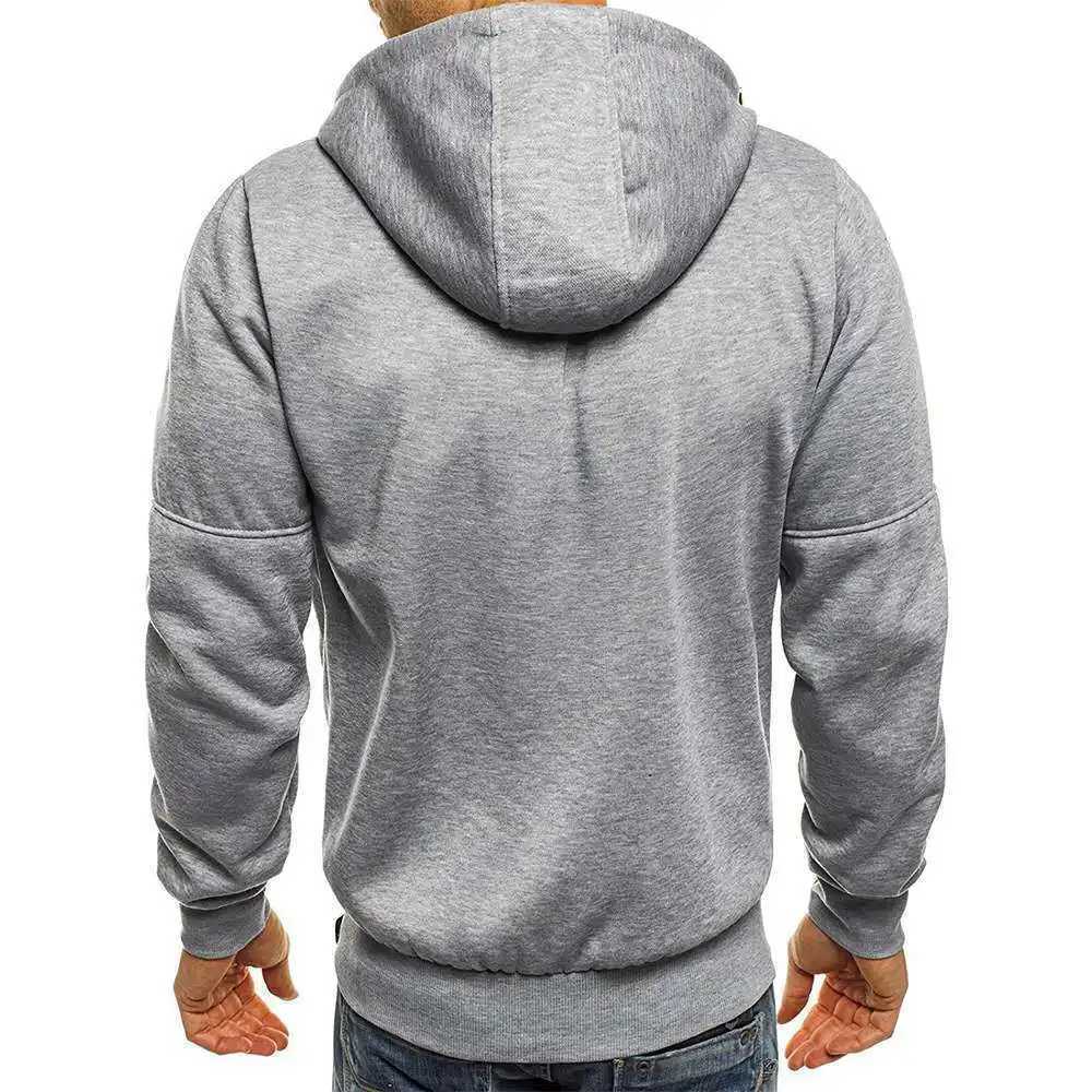 Mens Sweater Cardigan Hooded Jacket Zipper Pocket Jacquard Jacket Sports Fitness Outdoor Leisure Running Solid Color Sportswear XJ250714