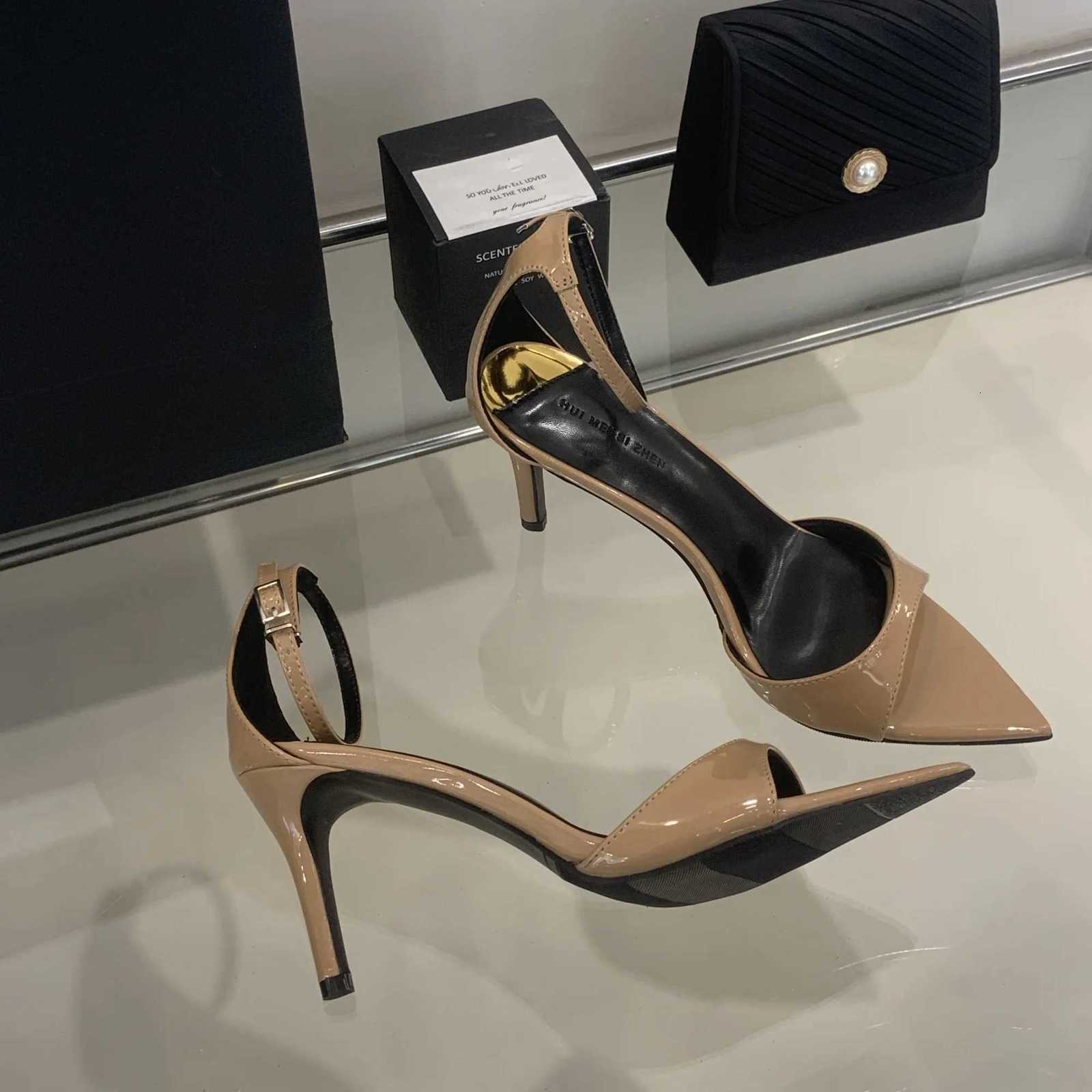 2025 Summer Wen Fion Sexy Pointed Toe Patent Leather Buckle Party Wedding High Heeled Sandals Y250716