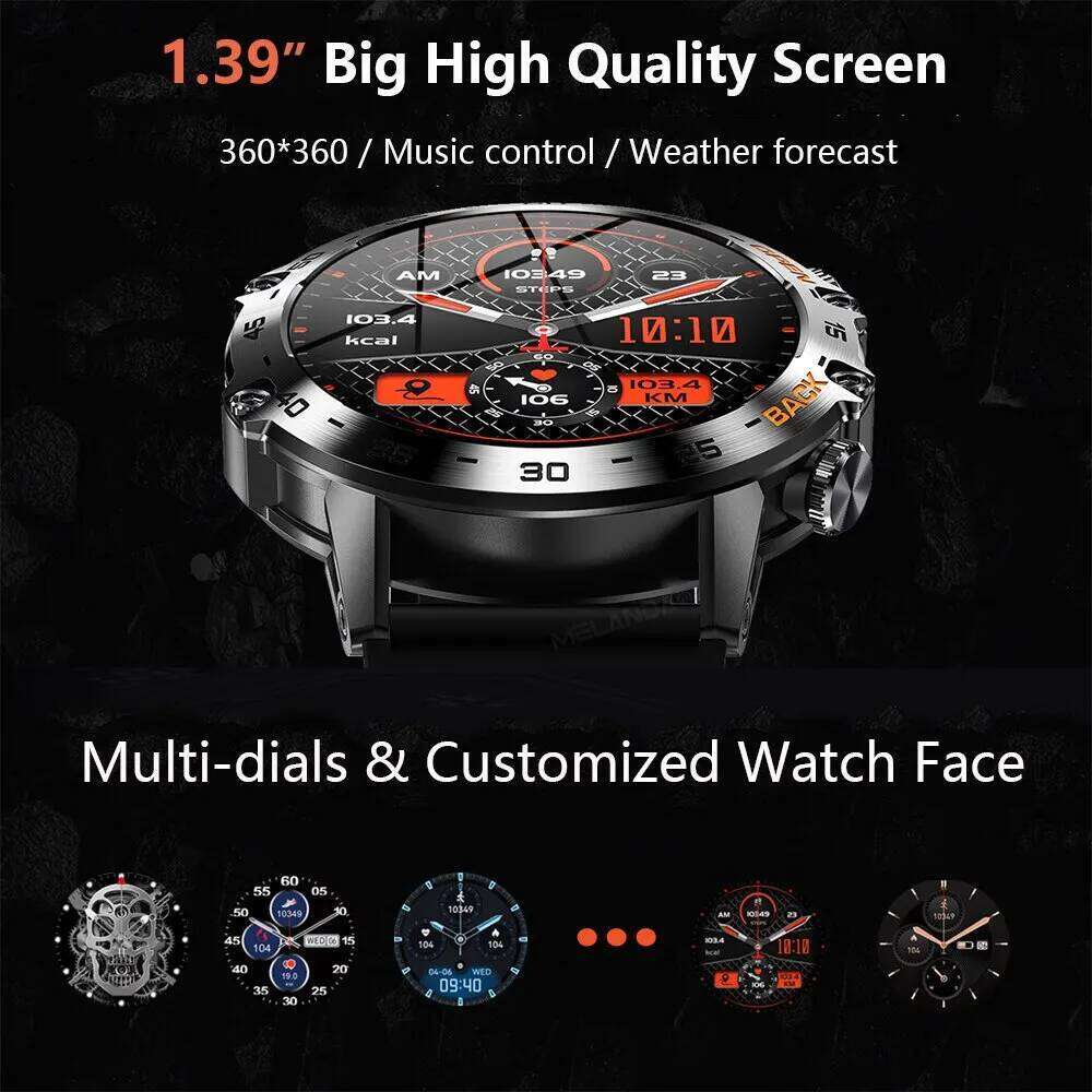 MEVADEN Steel 1.39 Bluetooth Call Smart Watch Men Sports Fiess Tracker Watches IP67 Waterproof Smartwatch for Android IOS MD52 free shipping