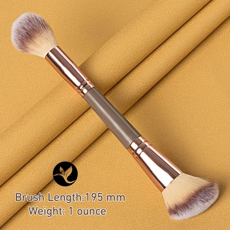 Dual-ended Foundation Makeup Brush for Flawless Liquid and Powder Application - Premium Double-sided Makeup Brushes for Smooth C 250716