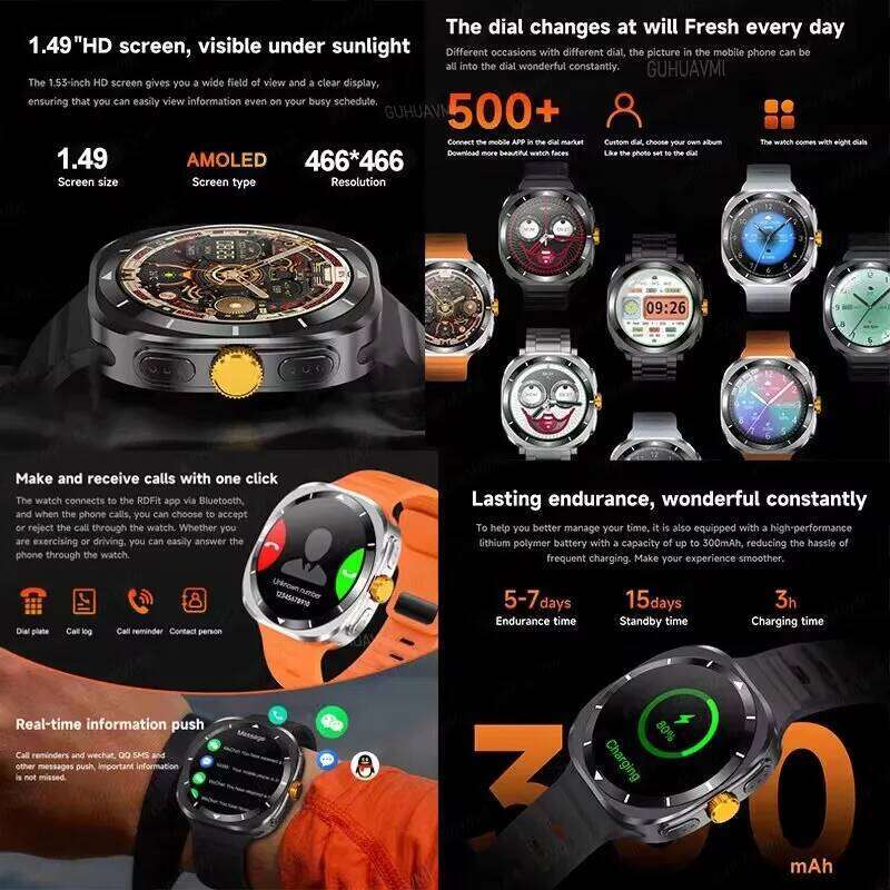 For Samsung Galaxy 7 Ultra Smart Men 32GB Memory NFC Bluetooth Call IP68 Waterproof Outdoor Sport Watch New Upgraded free shipping