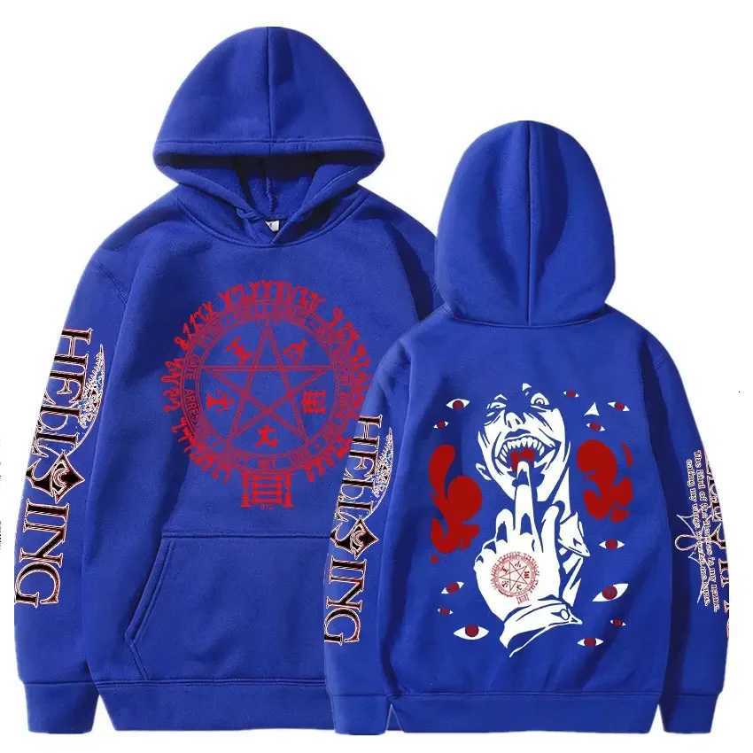 Anime Hellsing Hoodies Manga Print Hooded Men Women Clothes Harajuku Streetwear Hip Hop Unisex Sweatshirt Comfortable Pullover XJ250714