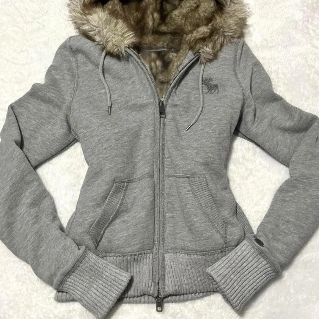 Gray Y2k Clothes Goth Women Hoodie 2000s Vintage Punk Sweatshirt Zipper Slim Printing Short Coat Hip Hop Clothing tie Cute 250717