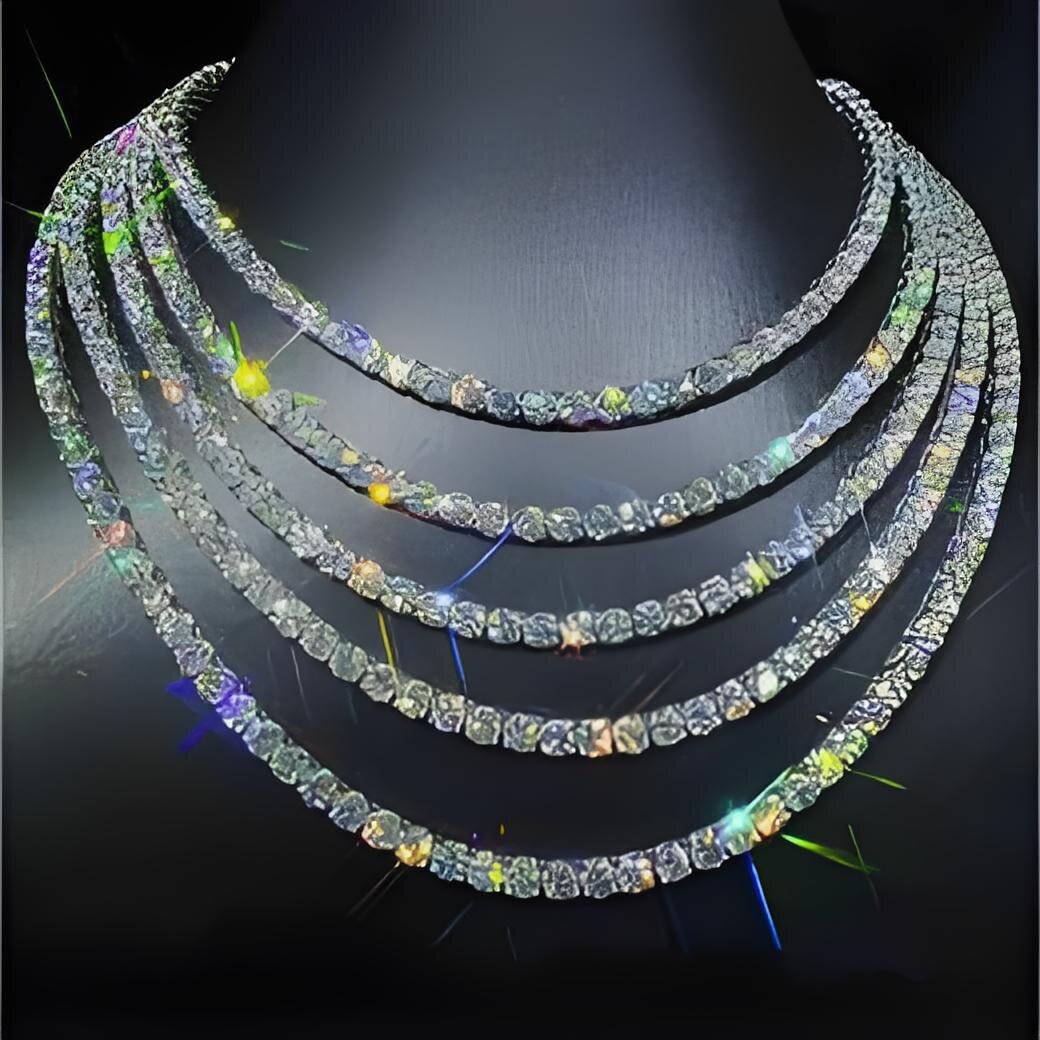 Fashion Jewelry Hip Hop Necklace Pass Dia Tester 5mm Vvs Moissanite Iced Out Tennis Chain for Men Women Free shipping