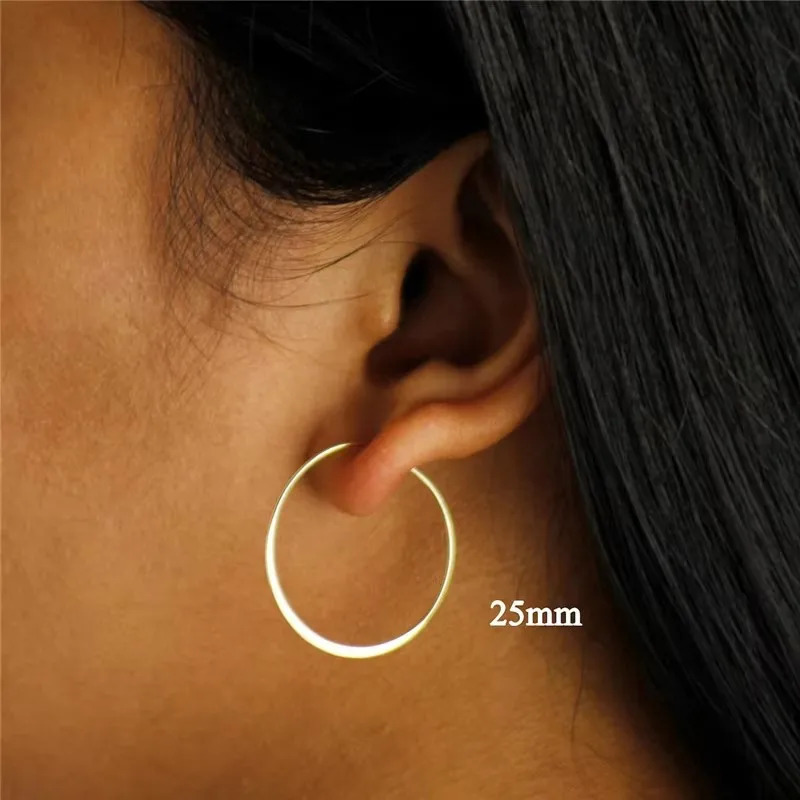 14K Gold Filled Flattened Wire Hoop Earrings Gold Jewelry Gold Hoop Earrings Brincos Pendientes Oorbellen Boho Women Earrings 250716