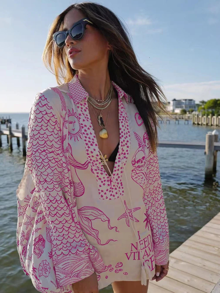 Summer Fashion Womens Elegant Home Two Piece Set Vneck Long Sleeve Top Mini Short Casual Sports Set 250717