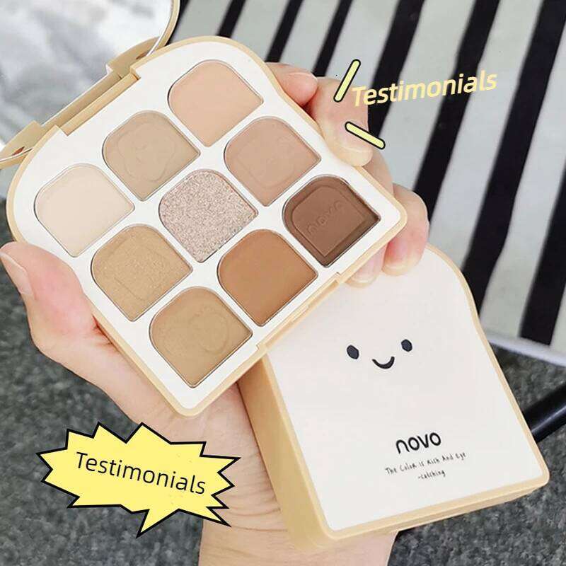 NOVO New Toast 9 Colors Matte Eyeshadow Pearlescent Eye Plate Cute Makeup Palette Female Cosmetic Lasting Nature Beauty X250718