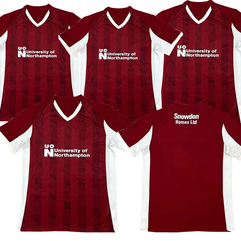 25 26 Northampton Town Mens Soccer Jerseys GUTHRIE McGOWAN CHOUCHANE Home Football Shirts Uniforms