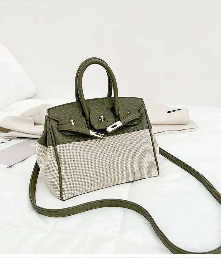 Trendy PU Leather Crossbody Bag for Women Vintage Lock Zipper Shoulder Purse Lightweight Work Commute Travel Handbag