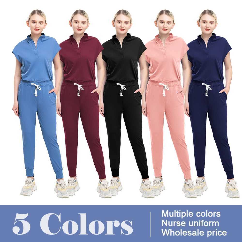 Elastic Soft Nurse Uniform Dental Clinic Medical Aesthetics Work Wear Doctor Quick-Dry Healthcare Services Sets Nursing Articles Z250718