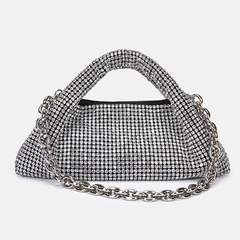 2025 Designer Diamond Inlaid Handbag and Shoulder Bag New Fashionable Water Diamond Women's Bag Light Luxury Full Diamond Underarm Bag