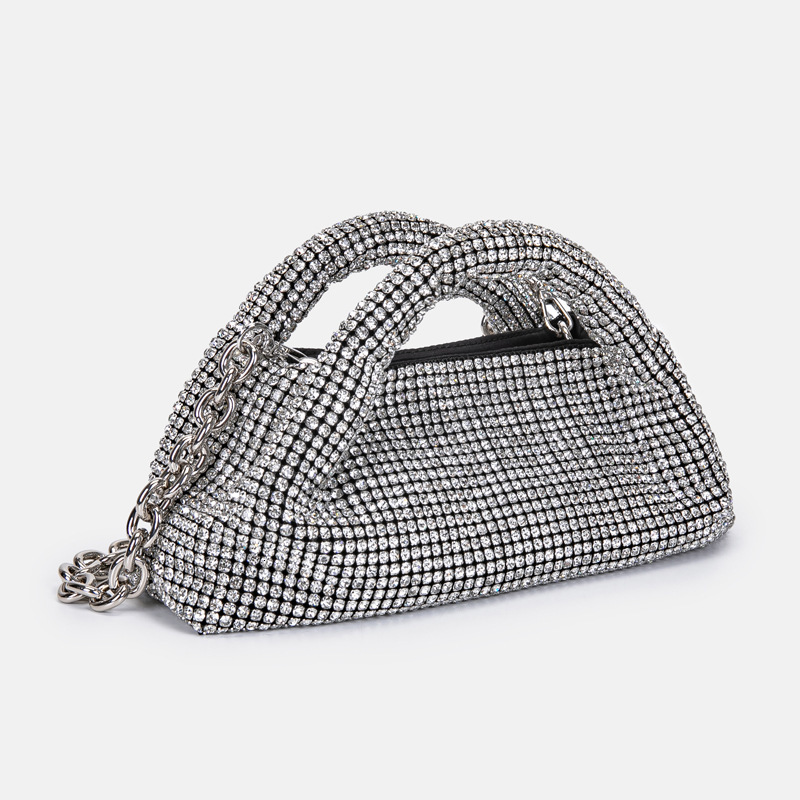 2025 Designer Diamond Inlaid Handbag and Shoulder Bag New Fashionable Water Diamond Women's Bag Light Luxury Full Diamond Underarm Bag