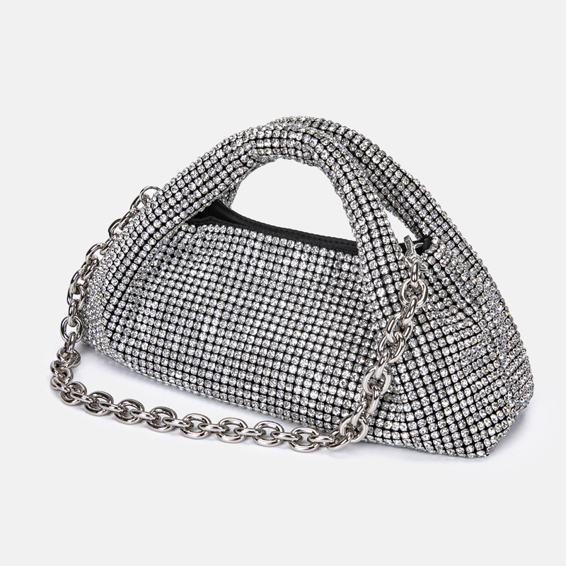 2025 Designer Diamond Inlaid Handbag and Shoulder Bag New Fashionable Water Diamond Women's Bag Light Luxury Full Diamond Underarm Bag