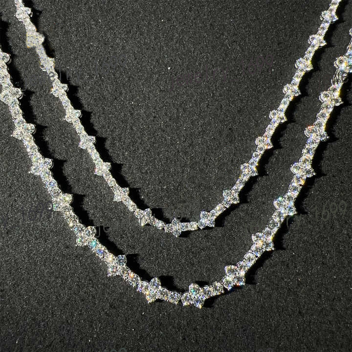 Cross Shape Silver Real Gold Plated Hip Hop Jewelry D VVS Moissanite Diamond Cross Cluster Tennis Fashion Charm Bracelets