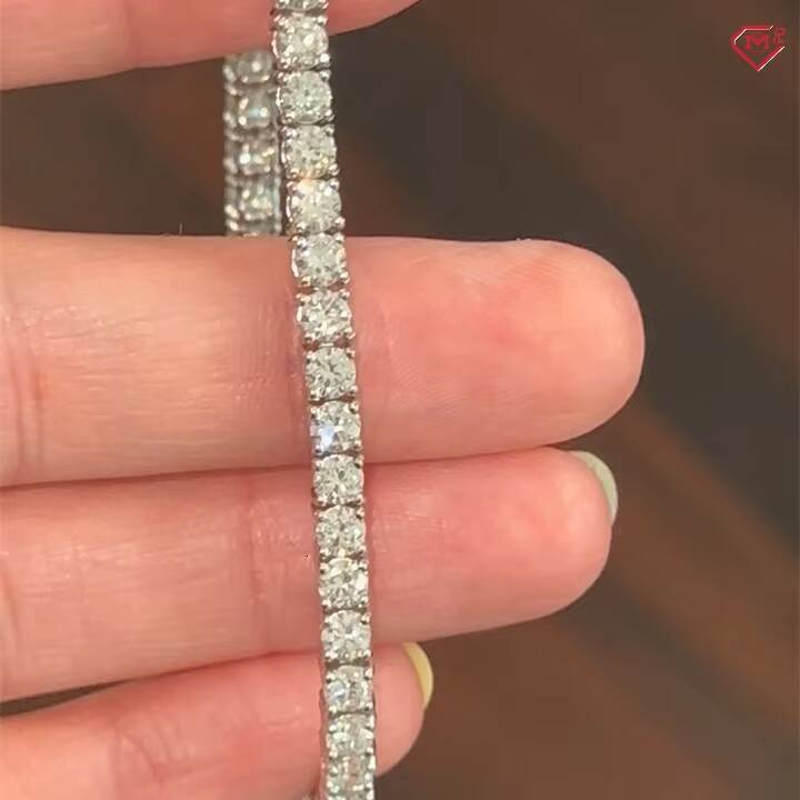 Hiphop Tennis Bracelet 4mm Women Men 925 Sterling Silver Iced Out VVS Moissanite Tennis Chain