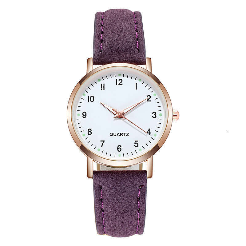 Minimalist Glow Watch - 32.5mm Matte Leather Strap Quartz Watch for Women | Night Reading Casual Timepiece (9 Colors)