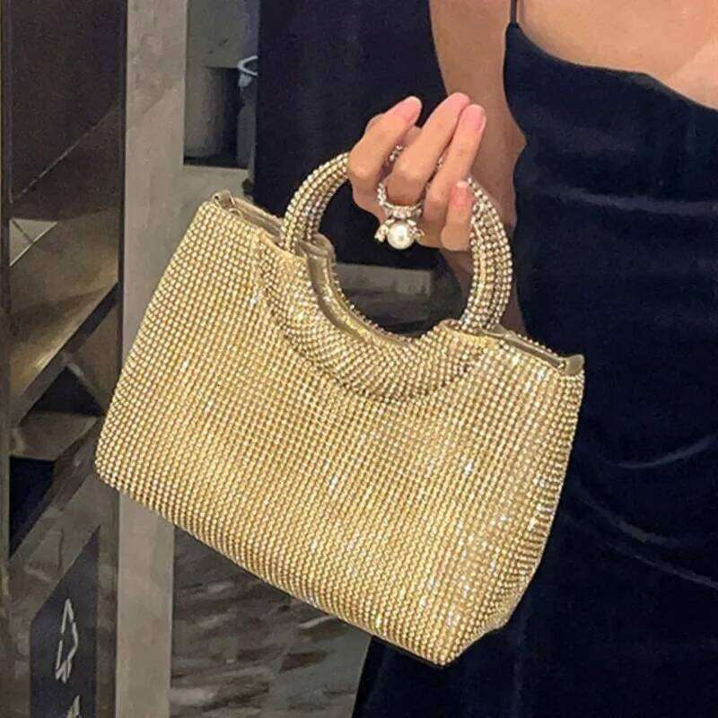 Designer Bags Rhinestone Handbag Evening Purses Hobo Designer Shoulder Shiny Crystal Clutch Purse Bucket Bag Luxury Bag