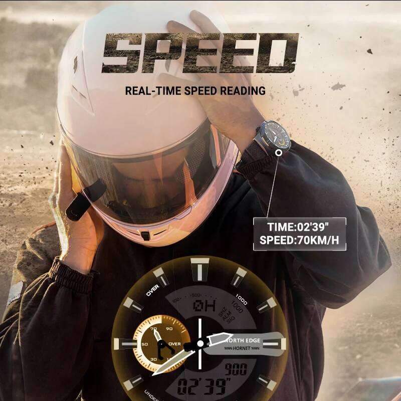 NORTH EDGE Mens Smart Watch World Time Clock Countdown Speed Stopwatch Male's Military Army Smartwatches Swimming Waterproof 50m free shipping
