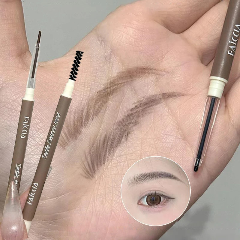 Ultra-fine Eyebrow Pencil Automatic Rotating Double Head Long Lasting Natural Waterproof Professional Eyebrow Pen Make Up Tool 250712