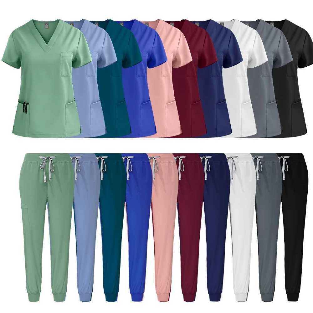 Wholesale Scrubs Uniforms Sets Medical Scrub Stretch Suit Healthcare Nursing Articles Unisex Surgical Uniforms Woman Men Uniform Z250718