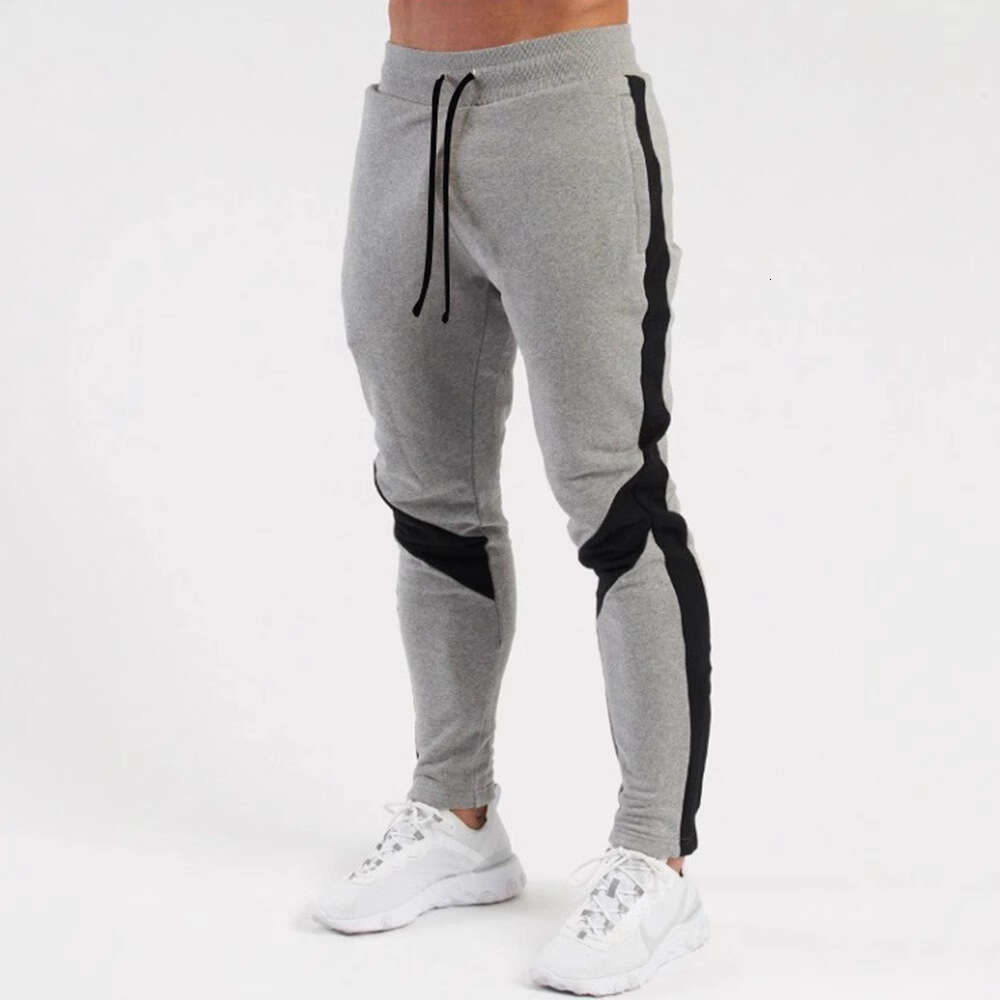 Spring And Autumn Color Block Slim Men's Sports Sweatpants Fitness Casual Running Training Pants Men B5