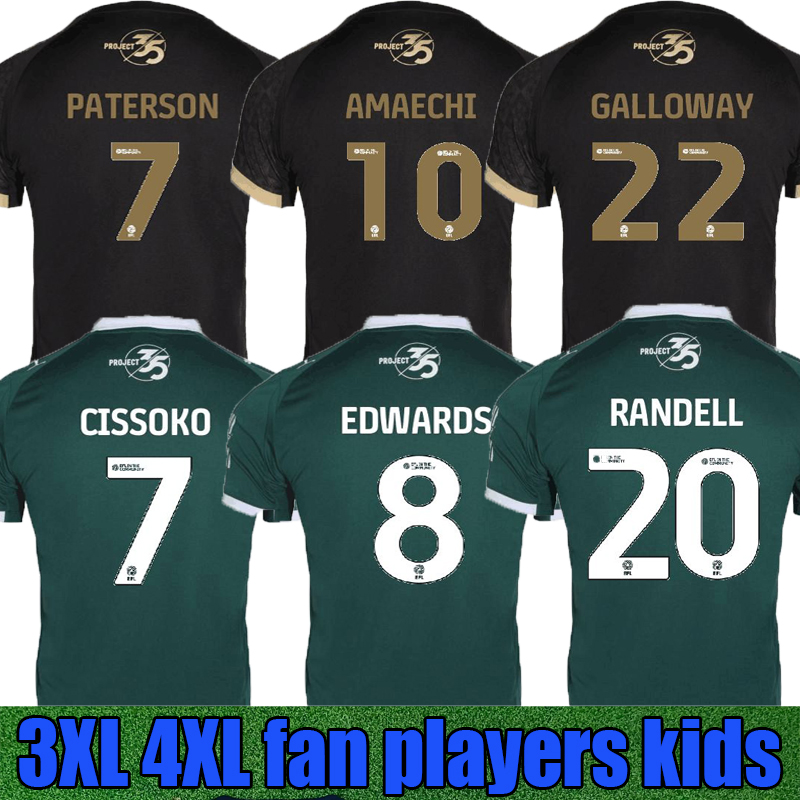 3XL 4XL 2025 2026 Plymouth green ALHAJJ WHITTAKER RANDELL EDWARDS CISSOKO Soccer Jerseys Home Away Official 25 26 player version Men kids Football Shirt