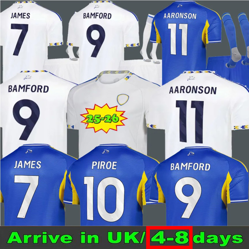 Leeds Unitedes 25 26 BAMFORD Retro Llorente Soccer Jerseys Home Away 2025 Adams Aaronson HARRISON Sinisterra JAMES Maillots De Football Kids Kit Football Shirt 7741